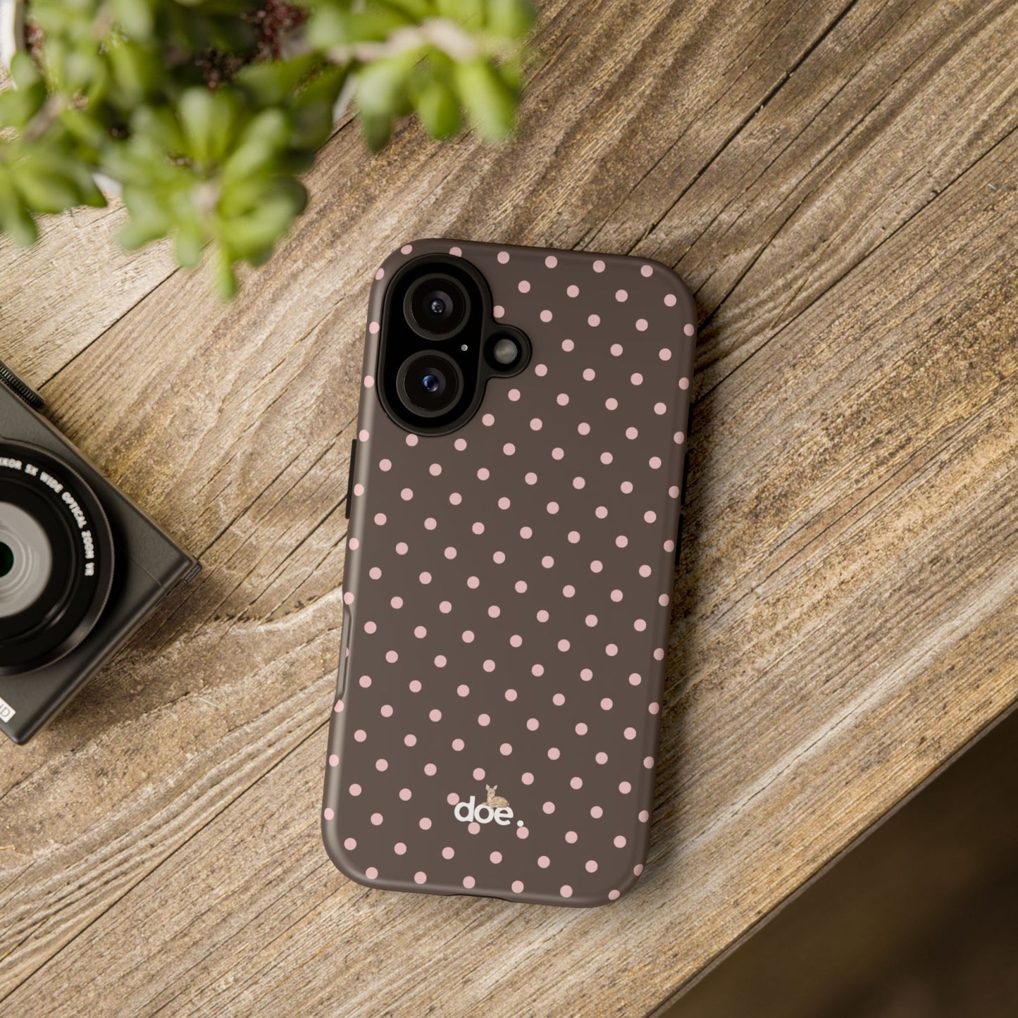 Brown Polka Dot iPhone Case